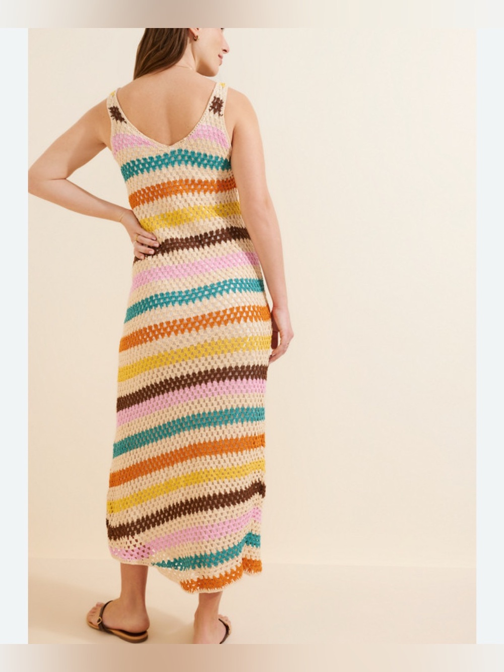Anthropologie Saylor Crochet Cotton Maxi Lined Dress size XS